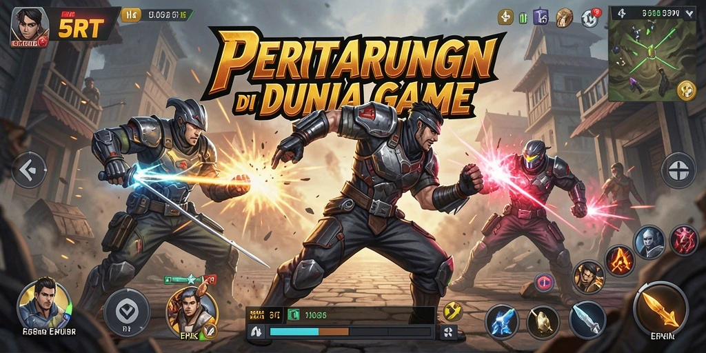 Screenshot menampilkan pertarungan seru dalam game Action 5RT.