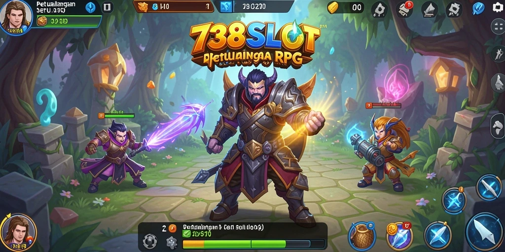 Tampilan gameplay menarik di dunia petualangan RPG 738SLOT.