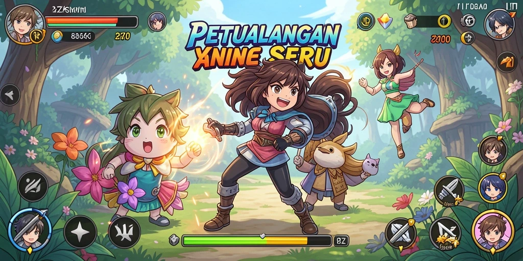 Screenshot gameplay 8ZK menampilkan karakter anime yang menarik.