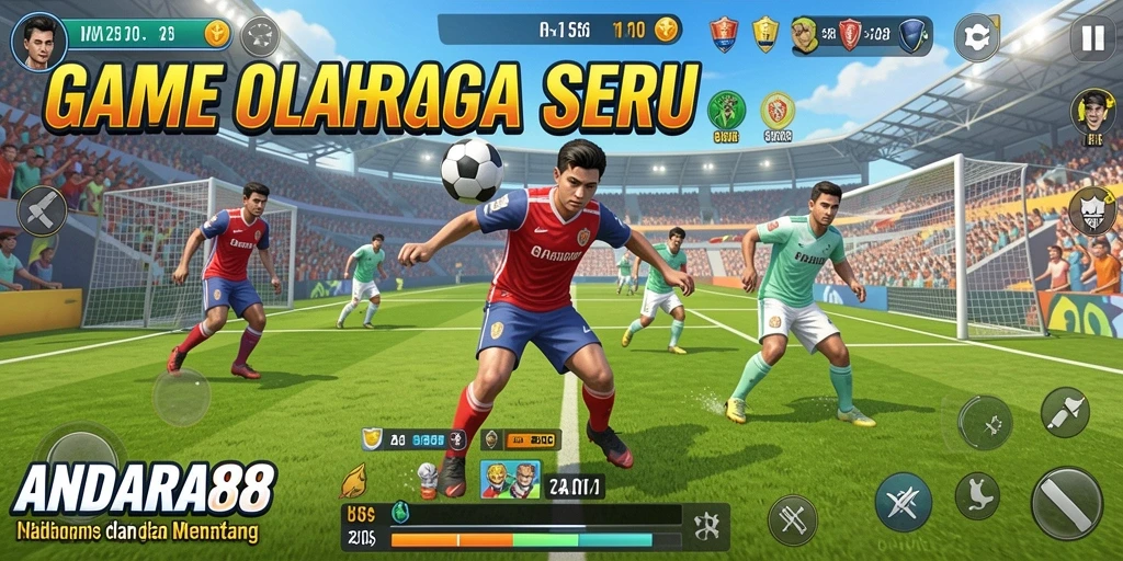 Screenshot ANDARA88 menampilkan aksi seru dalam pertandingan olahraga.