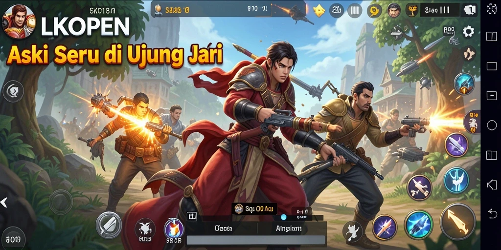 Tangkapan layar LKOPEN menampilkan aksi mendebarkan di lingkungan permainan.