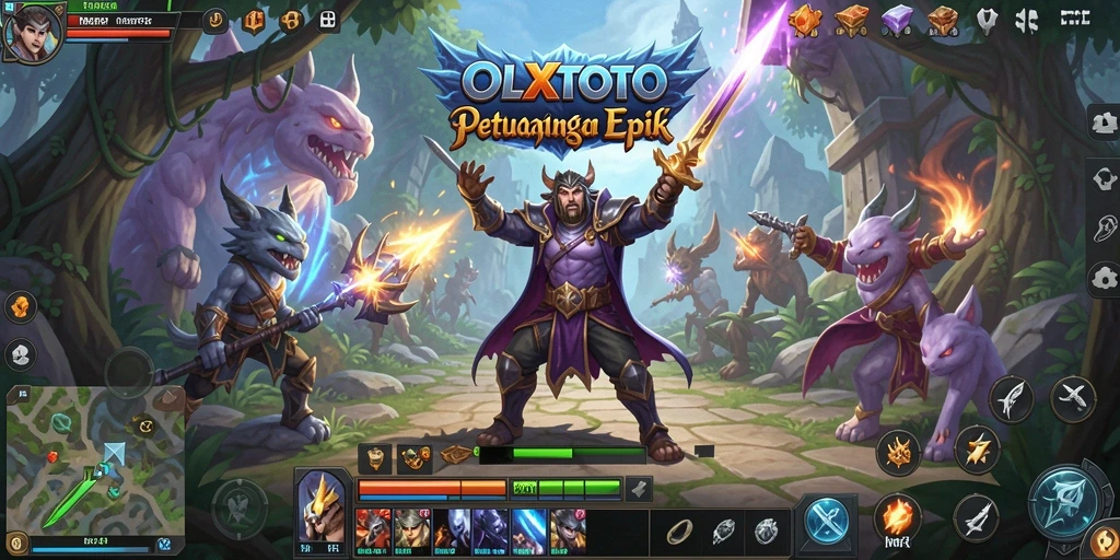 Tangkapan layar gameplay OLXTOTO yang menampilkan pertempuran epik di dunia MMORPG.