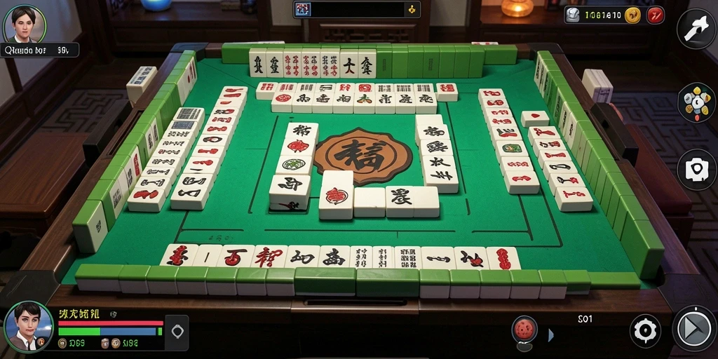 Screenshot menunjukkan pengalaman bermain Mahjong yang menarik dan interaktif.
