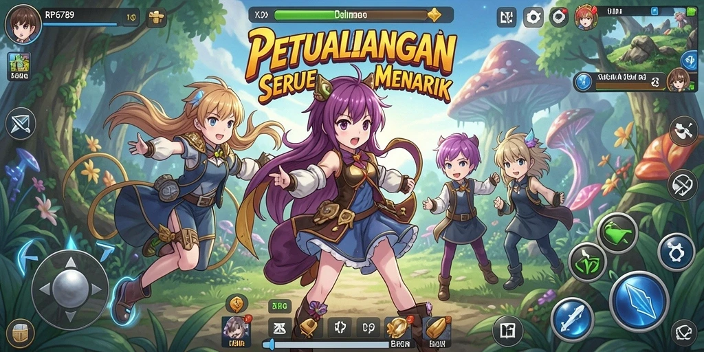 Tampilan gameplay menarik dari RP6789 dengan karakter anime yang unik.